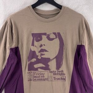Taylor Swift Midnights Long Sleeve Shirt‎ Womens Size Small Brown Purple Album